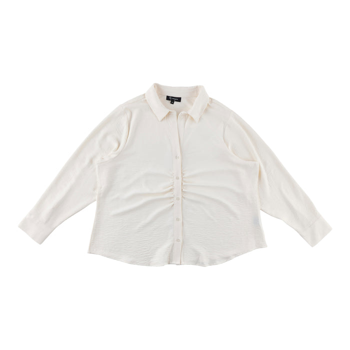 lily morgan Women's Plus Ruched Front Blouse