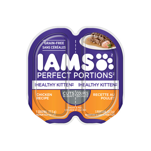 IAMS PERFECT PORTIONS Healthy Kitten Wet Cat Food Cuts in Gravy