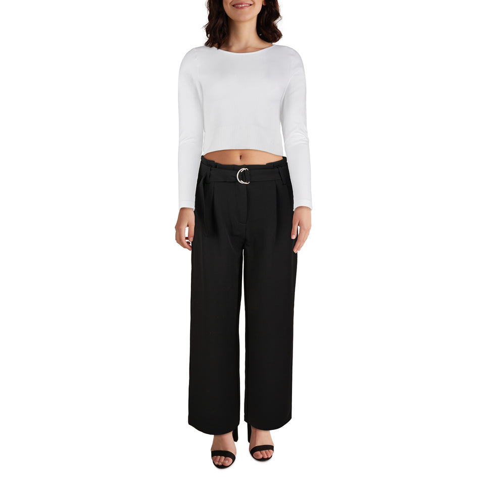 Haut Noir à Clous Manches Longues Miss Grant - Taille 42/6 - Coton élasthanne - Occasion TB état