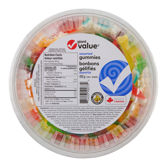 Giant Value Assorted Original Gummies, 450 g