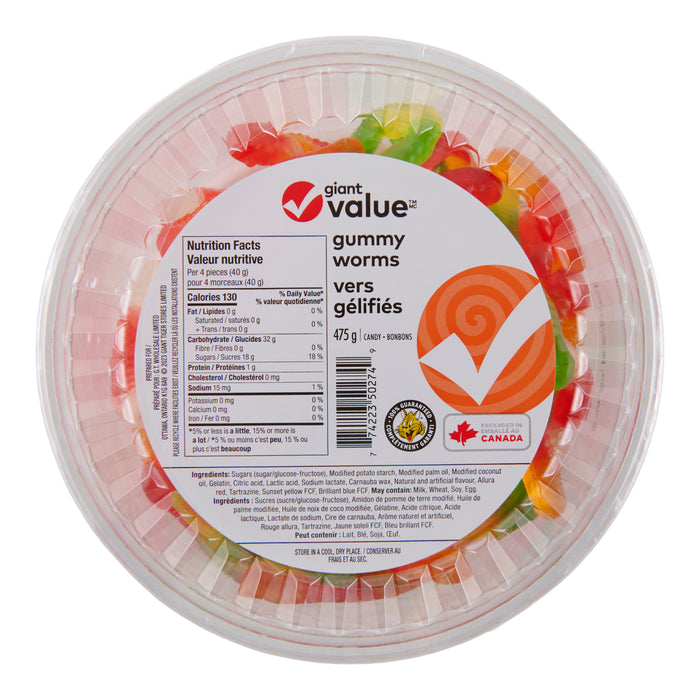 Giant Value Gummy Worms, 475 g