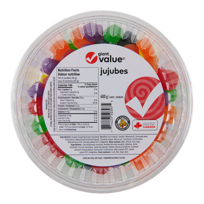 Jujube en gélatine Giant Value, 600 g