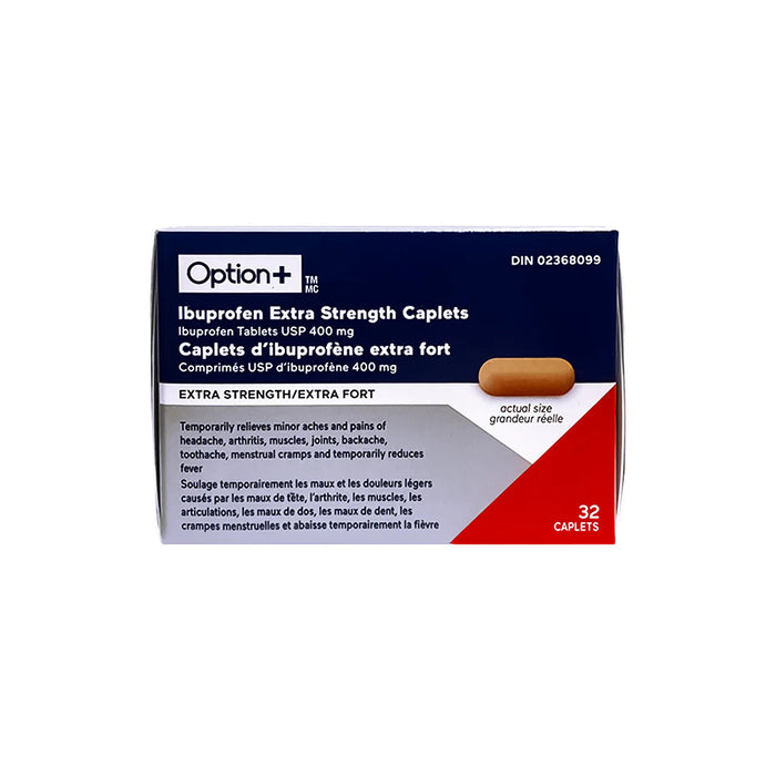 Options+ Ibuprofen Extra Strength Caplets USP 400 mg, 32 Caplets