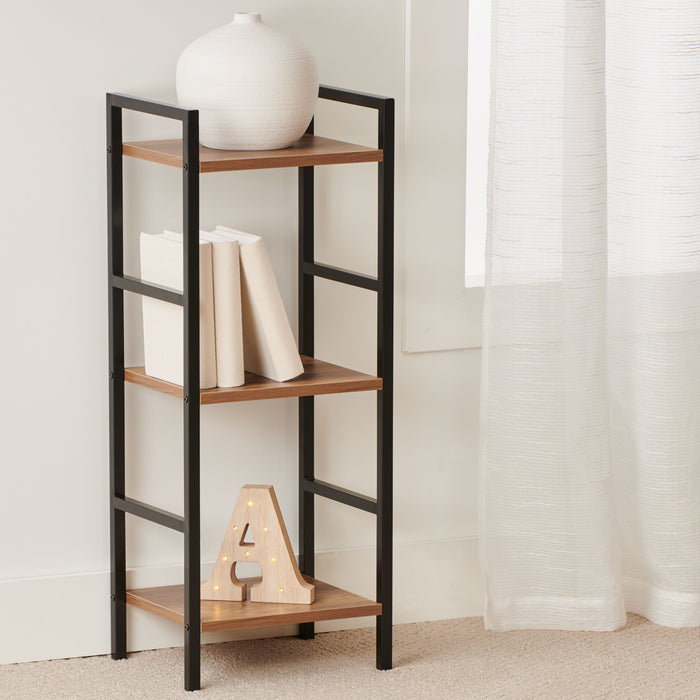 Cody 3 Tier Shelf, Brown/Black