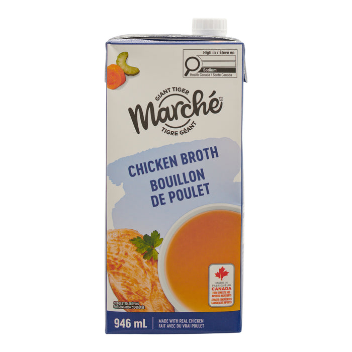 Giant Tiger Marché Chicken Broth, 946 ml