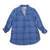 mySTYLE Women's Collared Long Sleeve Plaid Top