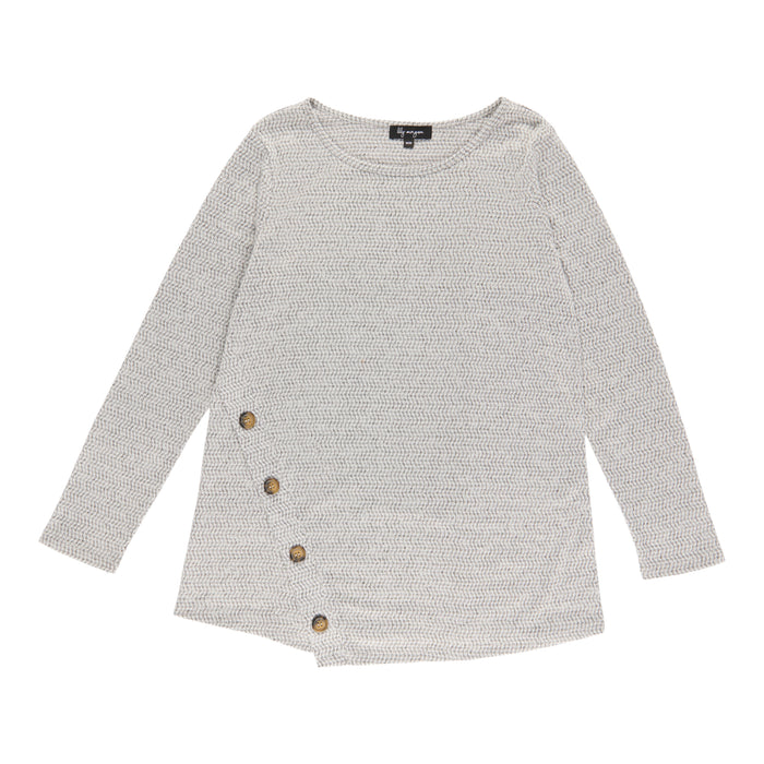 lily morgan Women's Round Neck Blouse with Side Button Detail