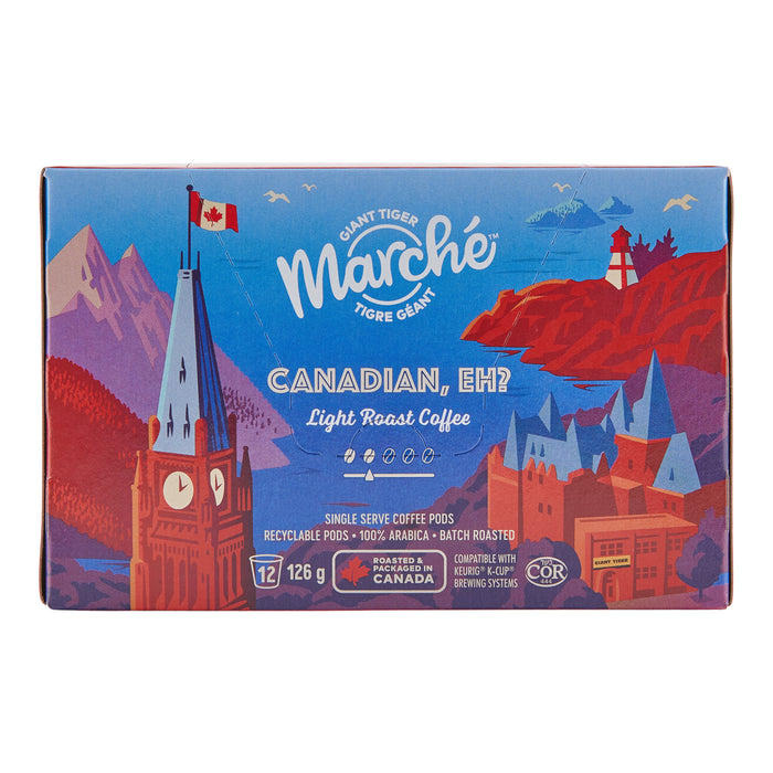 Dosettes à café à torréfaction légère Canadien, Eh? Marché Tigre Géant, emb. de 12