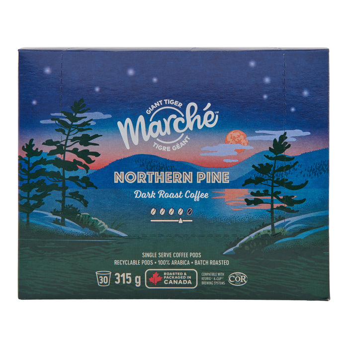 Dosettes de café de torréfaction foncée Pin nordique Marché Tigre Géant, emb. de 30, 315 g