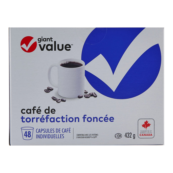 Giant Value Dark Roast Coffee Pods, 48-Pack