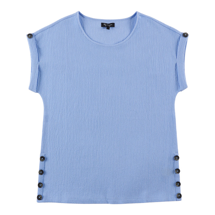 lily morgan Women's Button Detail Solid Blouse