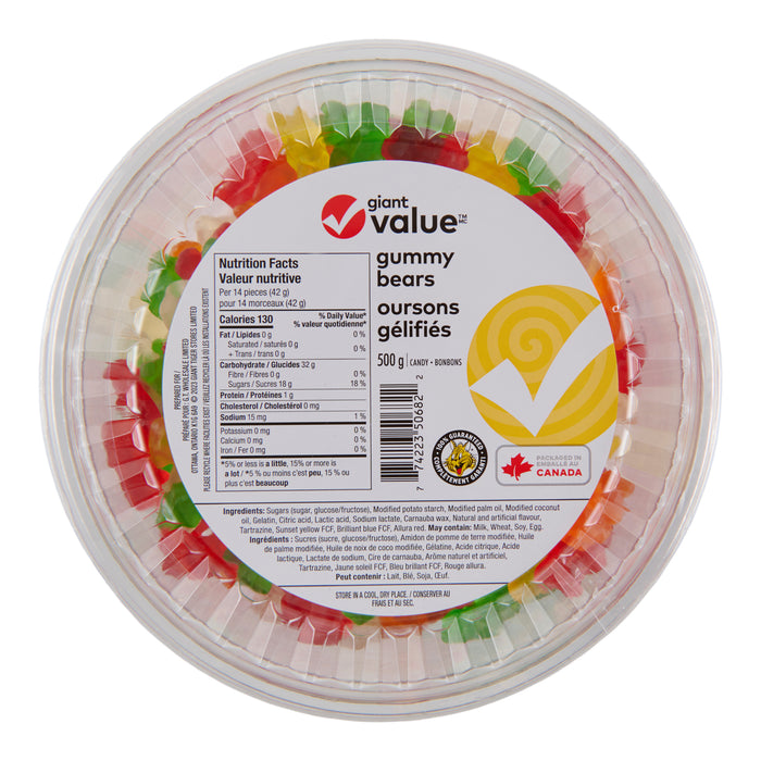 Oursons en gélatine Giant Value, 500 g