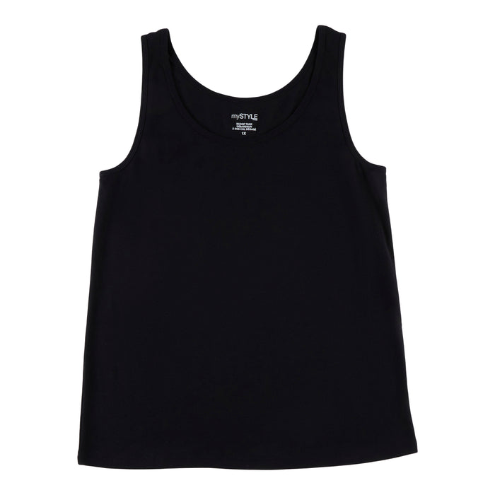 mySTYLE Women's Plus Scooped Tank Top