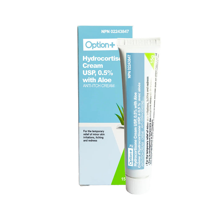 Crème anti‑démangeaison à l’hydrocortisone USP 0,5 % Options+, 15 g