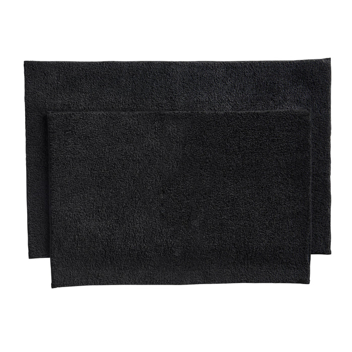 HomeStyles Bath Mat Set, Black, 2 Piece
