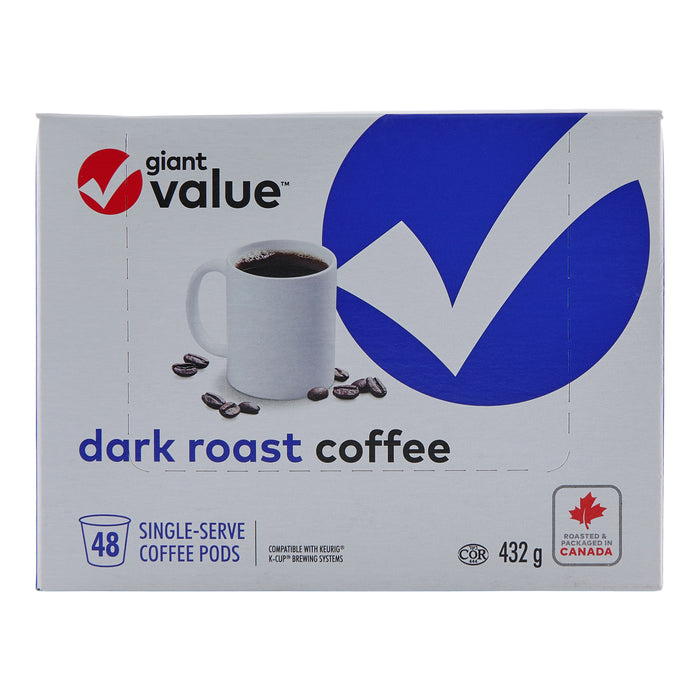 Giant Value Dark Roast Coffee Pods, 48-Pack