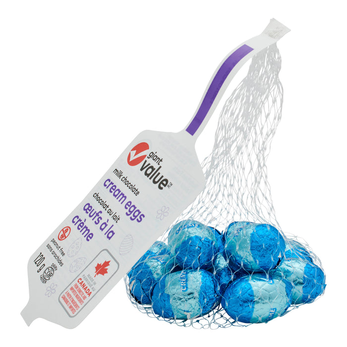 Giant Value Milk Chocolate Cream Eggs, 120 g