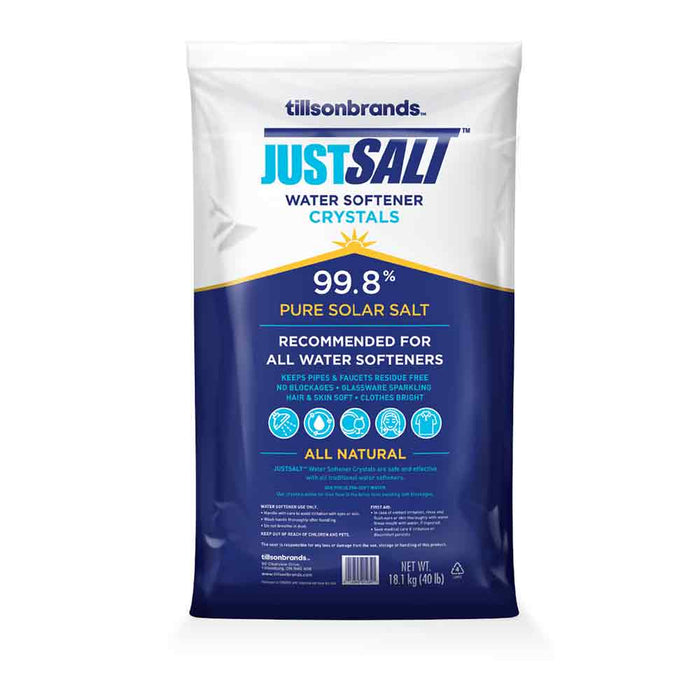 Cristaux de sel adoucisseur d’eau Just Salt Tillsonbrands, 18,1 kg