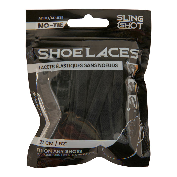 Slingshot Adult No-Tie Black Shoelaces