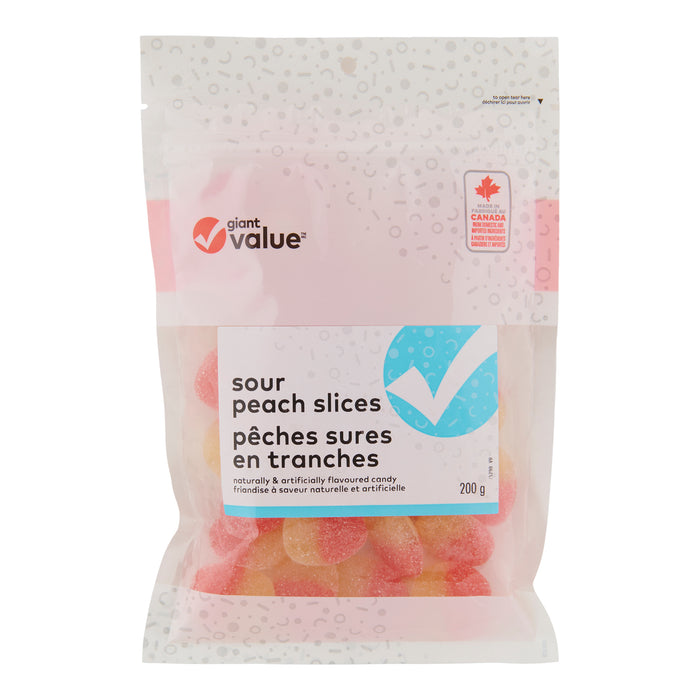 Giant Value Pèches sures en tranches, 200 g 