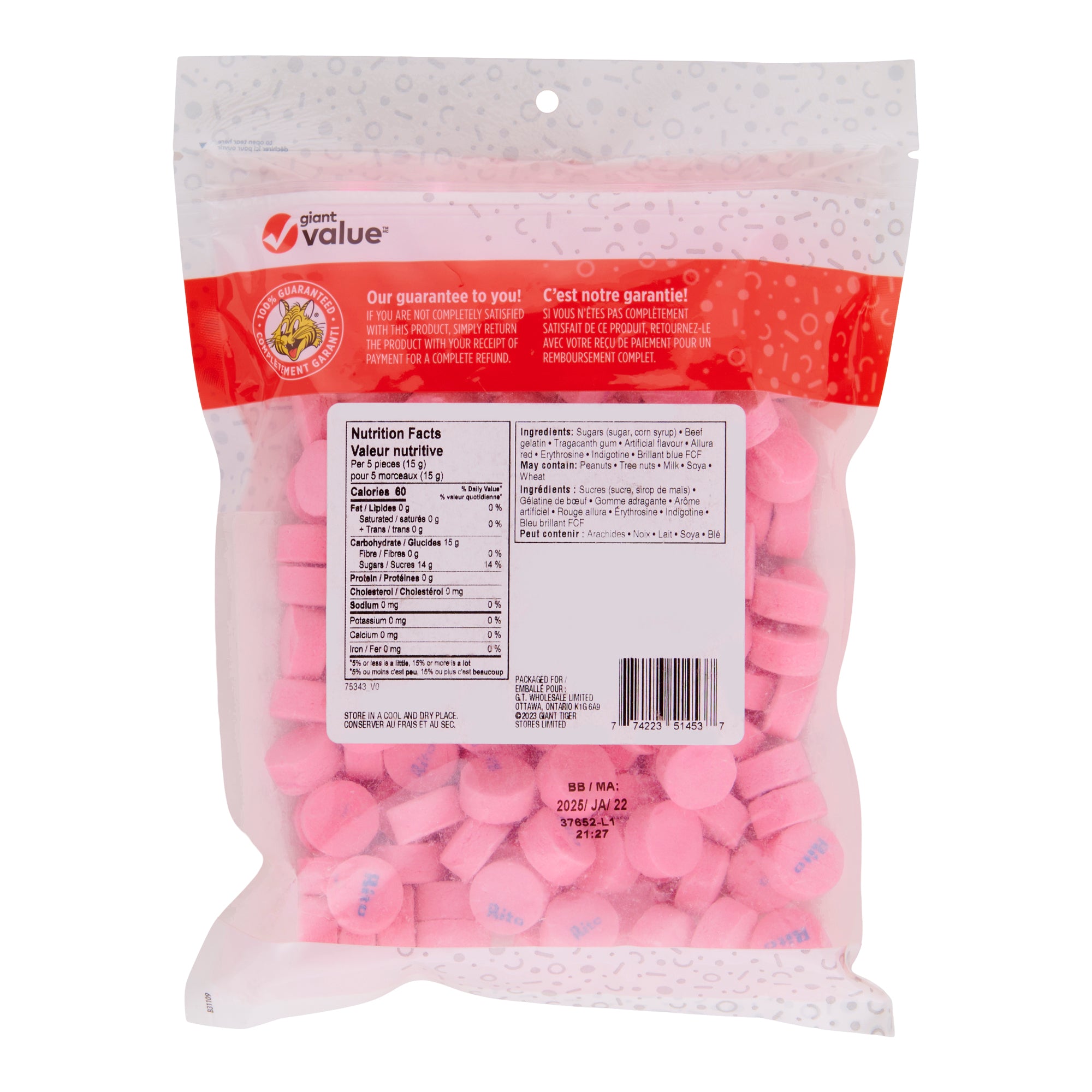 Giant Value Pink Mints, 425 g β Giant Tiger
