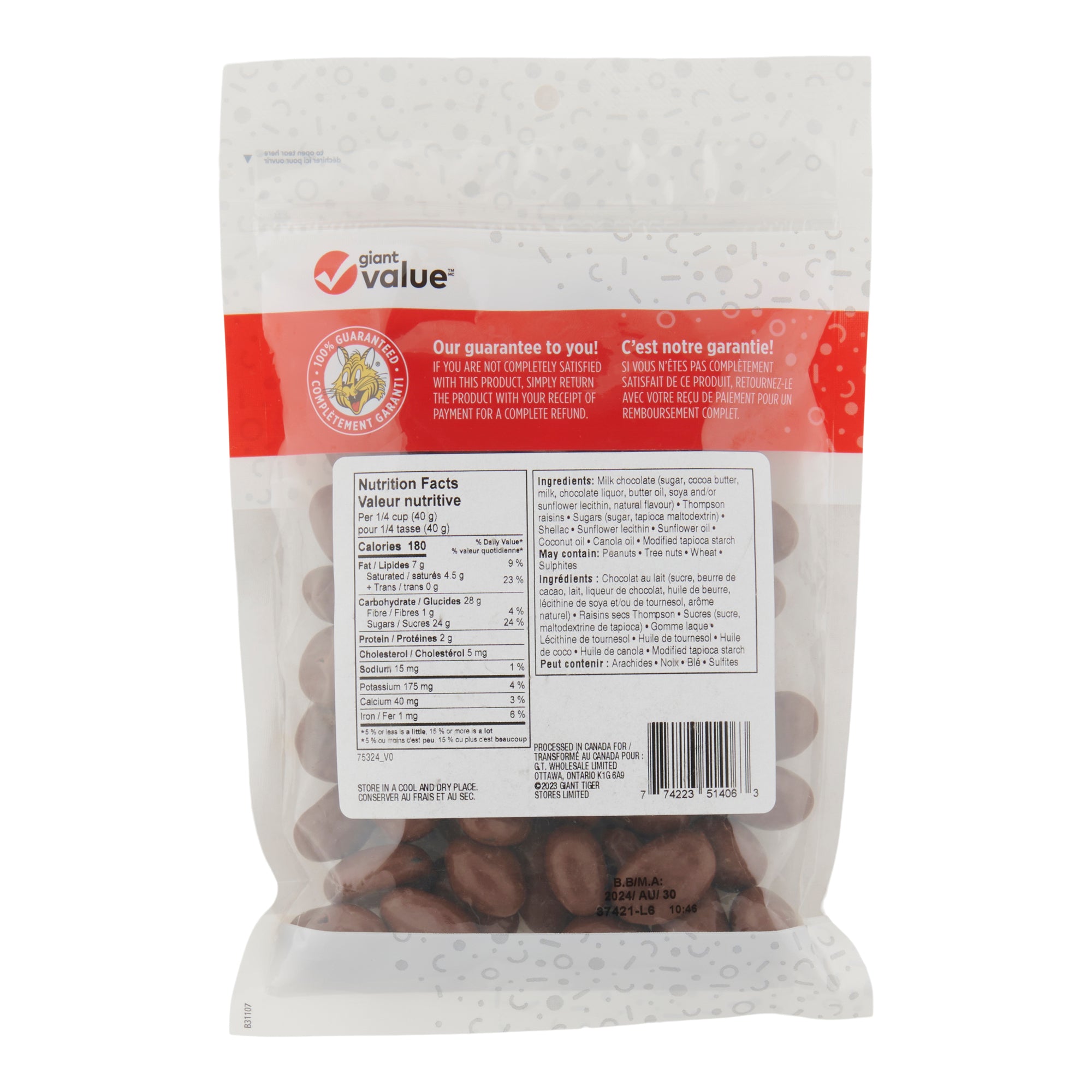 Giant Value Milk Chocolate Covered Raisins, 250 g – Giant Tiger