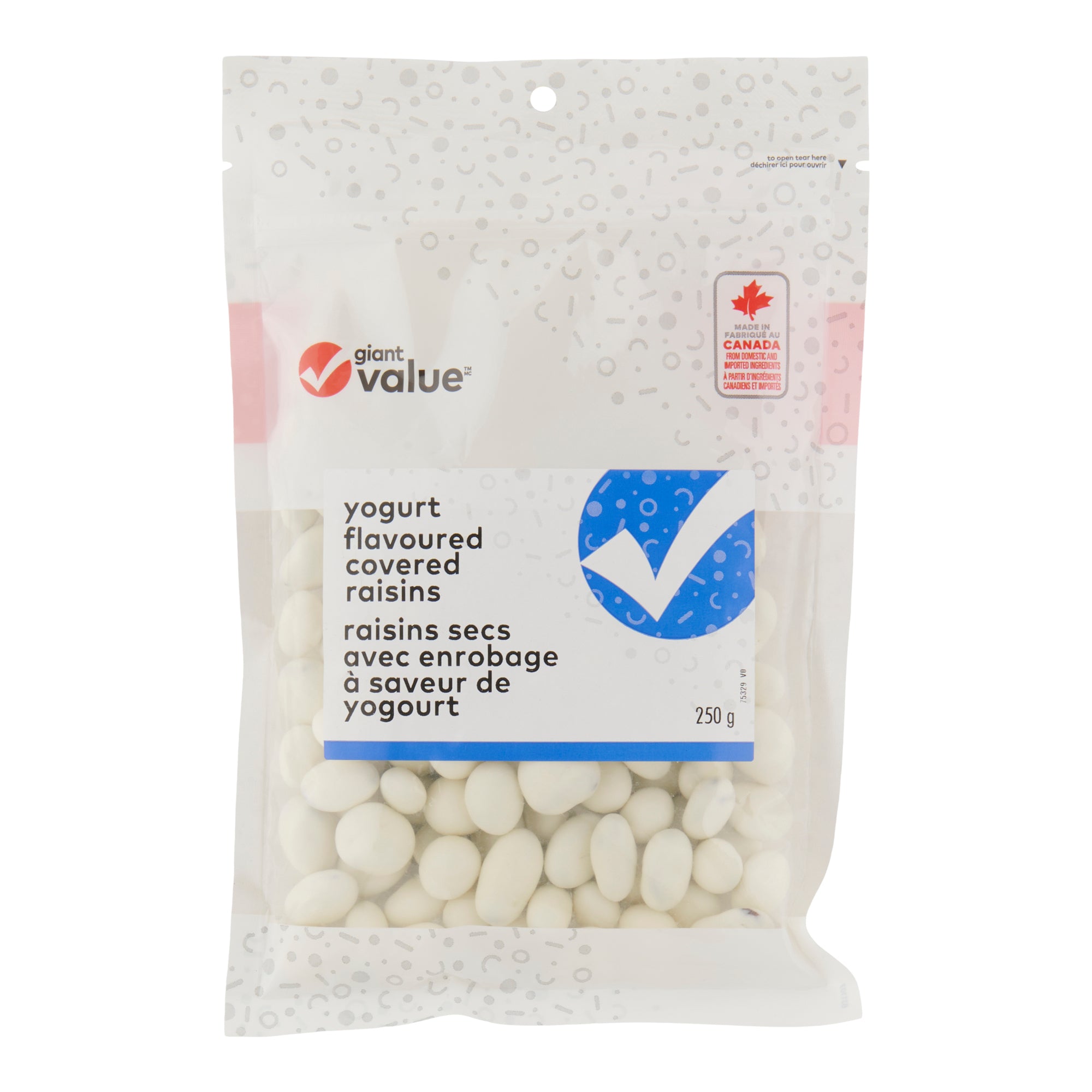 Giant Value Yogurt Covered Raisins, 250 g Giant Tiger