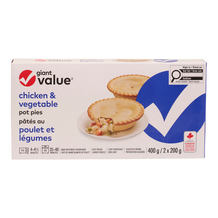Pâtés au poulet et aux légumes Giant Value, emb. de 2