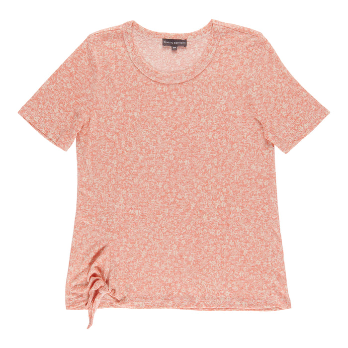 T-shirt noué sur le devant à encolure ras du cou Classic Editions pour femmes