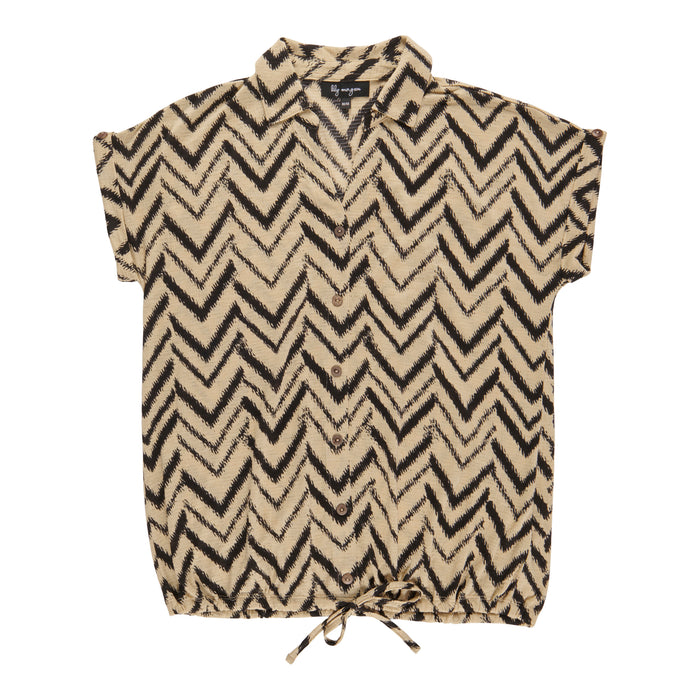 Chemise boutonnée nouée sur le devant lily morgan pour femmes