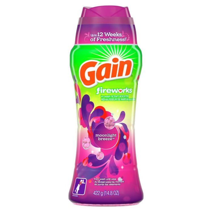 Rehausseur de parfum pour lessive Gain Fireworks, Moonlight Breeze, 379 g