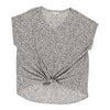 mySTYLE Women's Plus Seaside Linen V-Neck T-Shirt