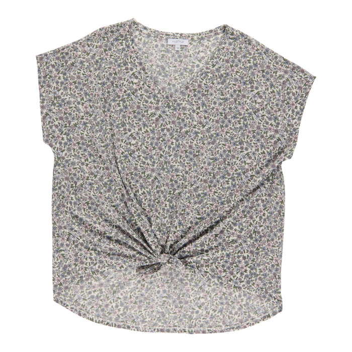 mySTYLE Women's Plus Seaside Linen V-Neck T-Shirt