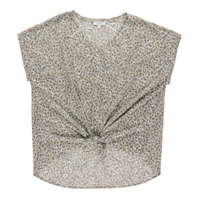 T-shirt à col en V lin Bord de mer mySTYLE taille plus pour femmes
