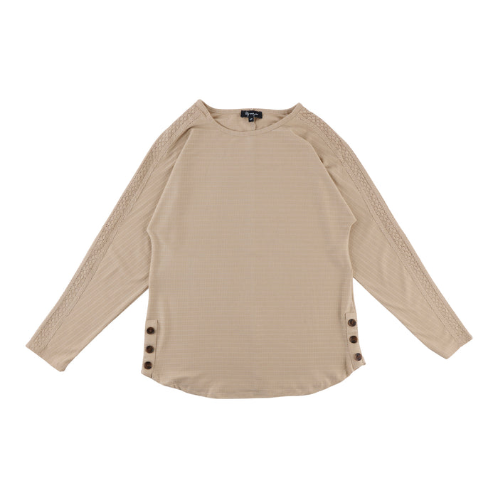 lily morgan Women's Round Neck Ribbed Blouse