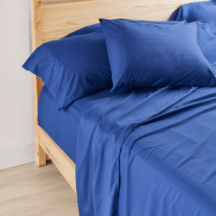 Ens. de draps unis en microfibre pour lit 1 place, assorti – 3 pièces