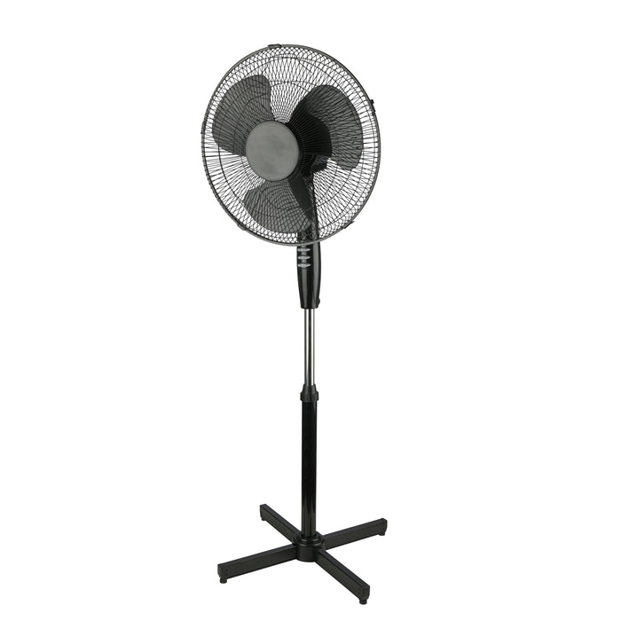 Konwin Oscillating Pedestal Fan, Black, 16-in.