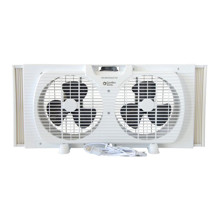 Portable Window Twin Fan, White