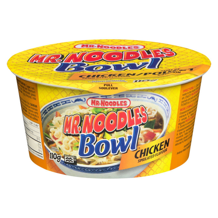 Mr. Noodles Bowl Goût de Poulet Imitation, 110 g