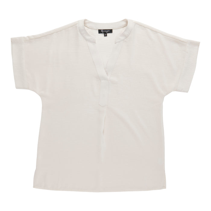 lily morgan Women's Trend Edit Solid Popover Blouse
