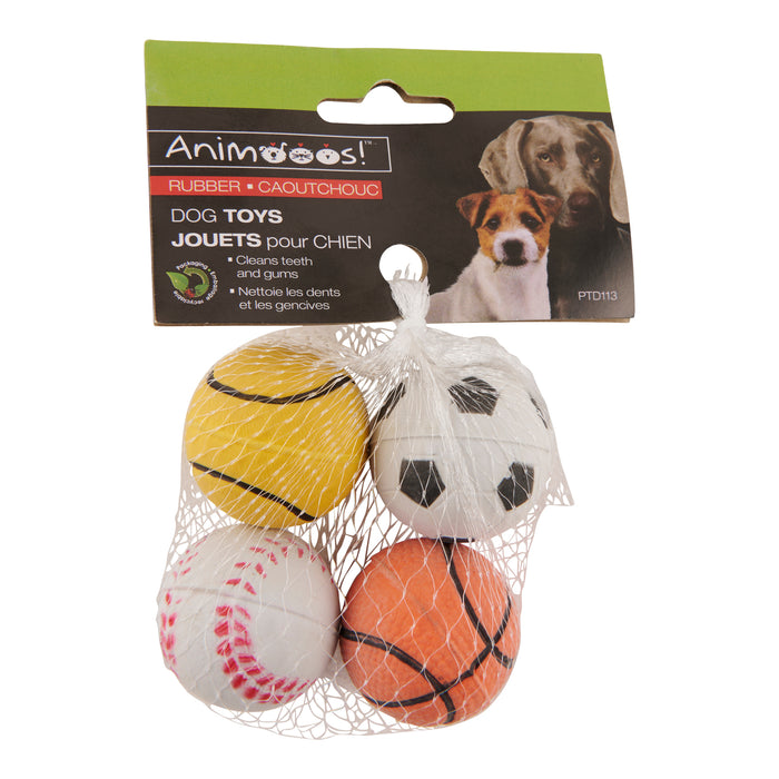 Animooos! Mixed Dog Toys, 4-Pack