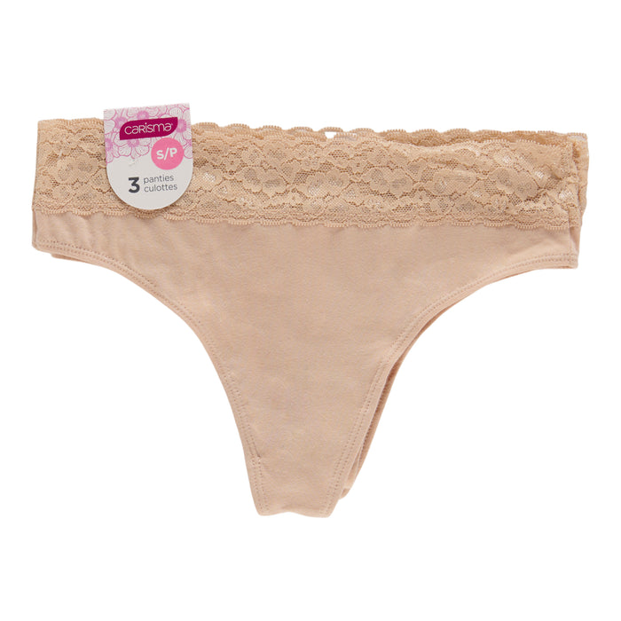 Carisma Women's Thongs, 3-Pack