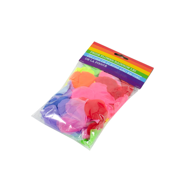 Collier de fleurs arc-en-ciel à thématique fierté
