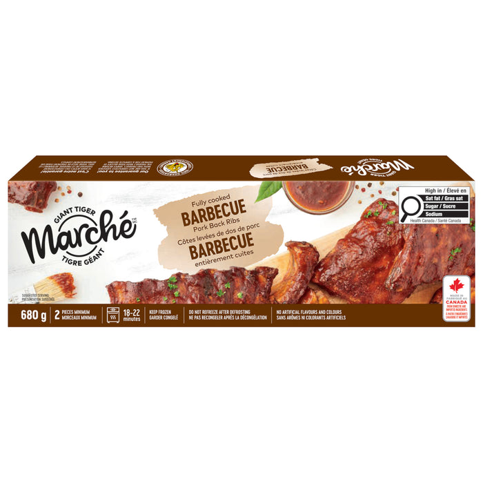 Côtes de dos de porc au barbecue Marché Tigre Géant – 680 g