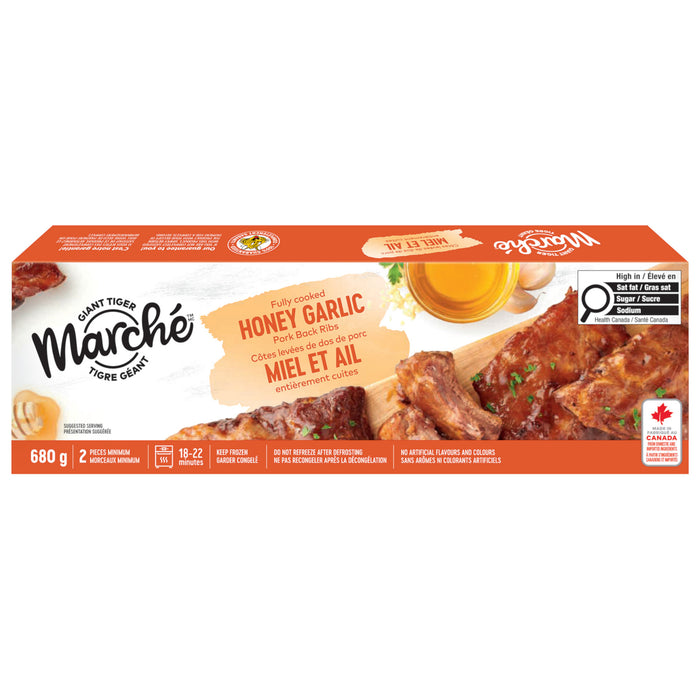 Giant Tiger Marché Honey Garlic Pork Back Ribs, 680 g