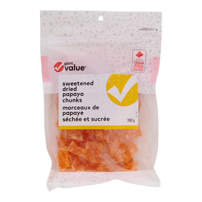 Giant Value Morceaux Papaye Séchée, 200 g