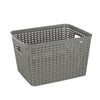 Giant Value Plastic Wicker Bin, Large