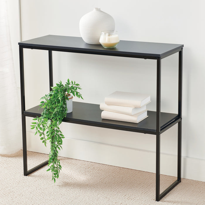 HomeStyles 2-Tier Metal Console Table, Black