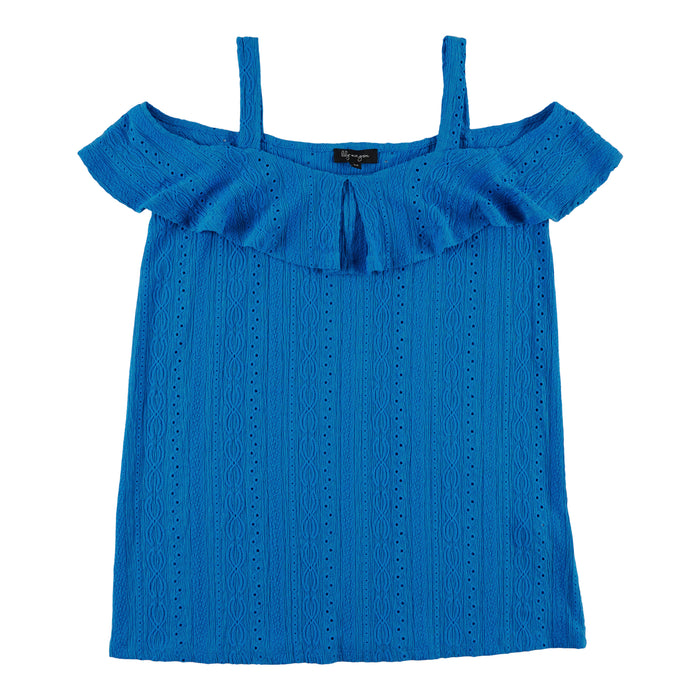 lily morgan Women's Sleeveless Cold Shoulder Blouse