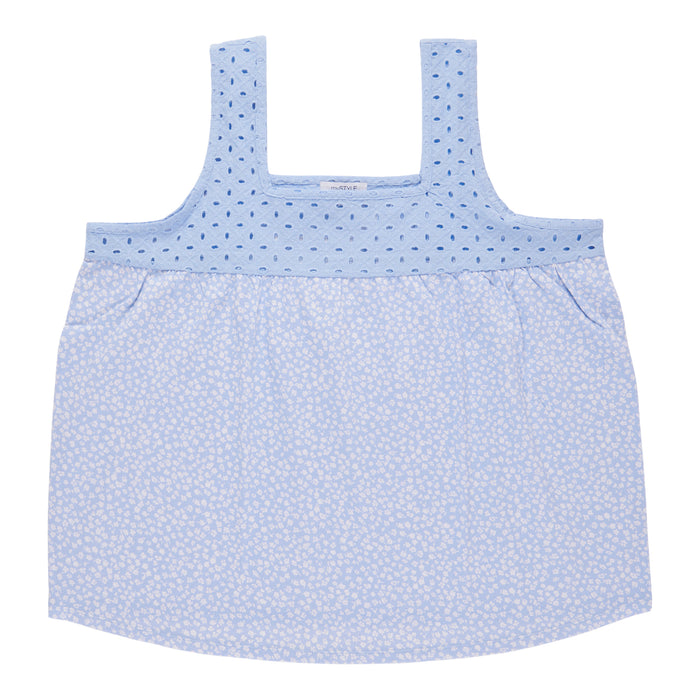 mySTYLE Women's Plus Mykonos Printed Eyelet Tank Top
